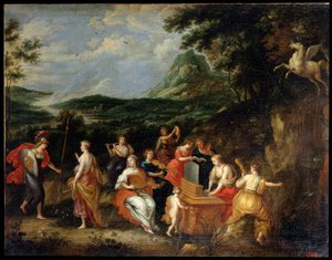 Pallas Athena and Muses by Jan van Balen