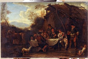 Merrymeeting. Painting by Jan Miel (1599-1664) by Jan van Bike Miel