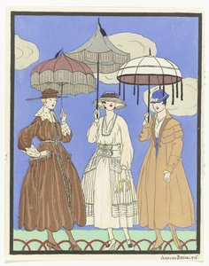 Three Women with Parasols, 1916