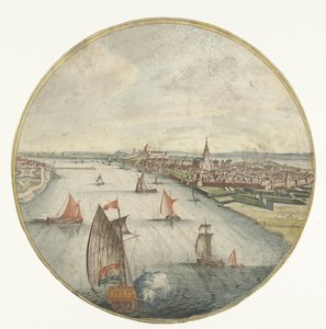 View of Nijmegen with the Waal and the Valkhof Castle