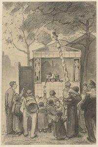 Spectators at a Puppet Show by Jan van Essen (possibly)