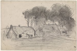 Farmhouses Among Trees by Jan van Essen