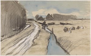 Landscape with a Road Along a Ditch