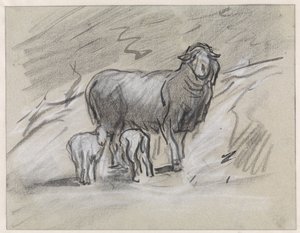 Sheep with Two Lambs