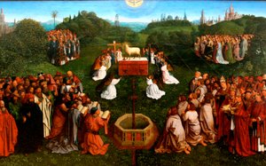 Adoration of the Lamb from the Ghent Altarpiece by Jan van Eyck