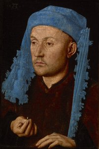 Portrait of an Unknown Man with a Blue Cap by Jan van Eyck