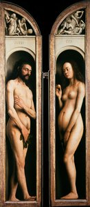 The Ghent Altarpiece. Adoration of the Mystic Lamb: Adam and Eve