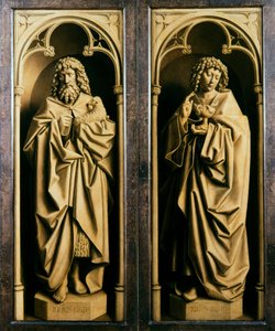 The Ghent Altarpiece. Adoration of the Mystic Lamb: John the Baptist and John the Evangelist