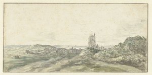 View of Egmond aan Zee by Jan van Goyen (possibly)