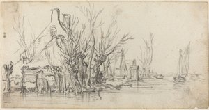 Cottages by a River by Jan van Goyen