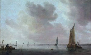 Fishing Boats off an Estuary, 1633 by Jan van Goyen