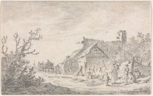 Landscape with a Cottage and Figures by Jan van Goyen
