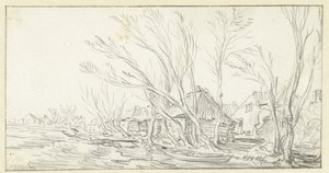 Landscape with Crooked Bare Trees in Front of Farms by Jan van Goyen