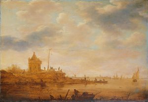 River View with Sentry Post by Jan van Goyen