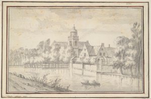 View of Castle and House on the River by Jan van Goyen