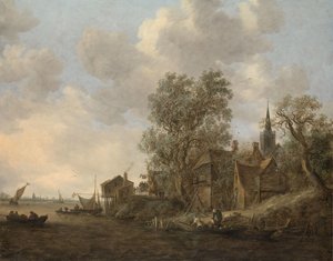 View of a Town on a River