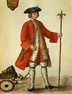 An artillery man from the Venetian navy in uniform, from The costumes of Venetians by Giovanni di Grevembroch by Jan van Grevenbroeck