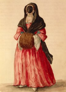 Moretta, Venetian Mask, watercolour by Giovanni Grevembroch