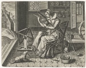 Spinster in an Interior by Jan van Halbeeck