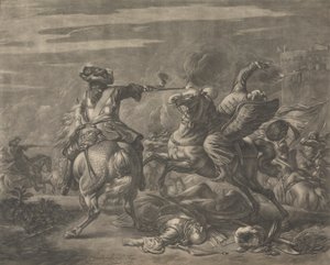 Battle Scene - Death of a Turk by Jan van Huchtenburg