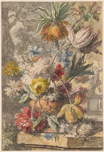 Flowers in an Urn and Bird
