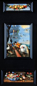 Still Life - Garland of Fruit, Various Birds, Bouquets by Jan van Kessel the Elder