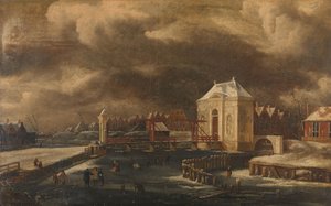 The Heiligewegspoort, Amsterdam, in Winter by Jan van  Kessel