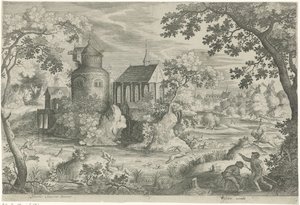 Deer Hunt by a Chapel