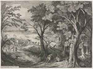 Landscape with Travelers Attacked by a Gang of Robbers by Jan van Londerseel