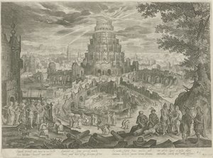 Nimrod Building the Tower of Babel (Royaalbijbel)