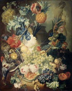 Still Life with Flowers, Fruit and Birds