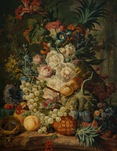 Still life with fruit and flowers by Jan van Os