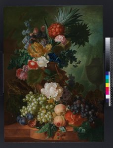 Vase of Flowers and Fruit by Jan van Os