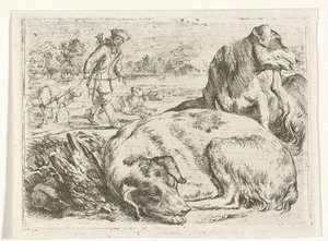 Hunter with His Dogs