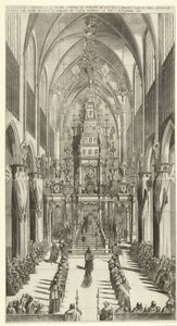 Funeral Service for Philip IV in Brussels, 1665 (The Chapel Ardente and the Funeral Procession of Philip III, King of Spain, Held in the Church of St. Gudula by Order of His Excellency the Marquis of Castel Rodrigo on November 4 and 5, 1665) by Jan van Troyen