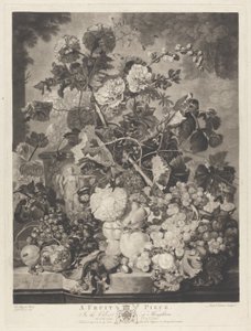 A Fruit Piece, engraved by Richard Earlom, 1781 by Jan van after Huysum