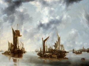 A calm, 1654 by Jan van de Cappelle