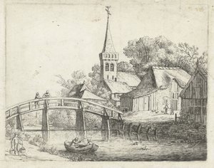 Landscape with Wooden Bridge by Jan van de Cappelle