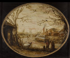 Winter Landscape by Jan van de Velde (II) (attributed to)