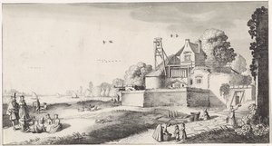 Bleaching Field in Front of a Fort (Pleasant Landscapes and Delightful Views series)