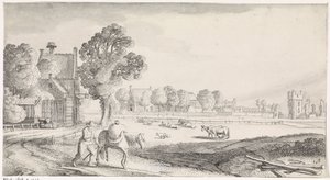 Farmer with Packhorse on a Country Road