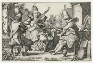 Elegant Company Making Music in a Garden by Jan van de Velde (II)