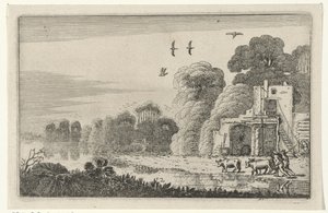 Figures with Cows by a Ruin