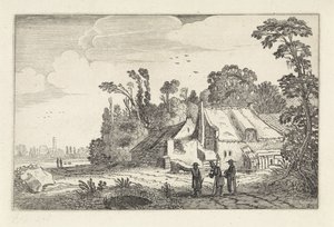 Figures on a Country Road by a Farm by Jan van de Velde (II)