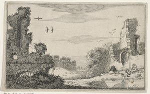 Shepherd by a Ruin (series title: Ruins) by Jan van de Velde (II)