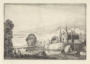 Pleasure Boat in a Moat (Landscapes, Amenissimae Aliquot Requculae) by Jan van de Velde (II)
