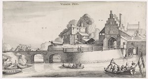 City Gate with Bridge over the Water (series title: Pleasant Landscapes and Delightful Sights)