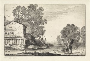 Tobias and the Angel in a Landscape with a Ruin