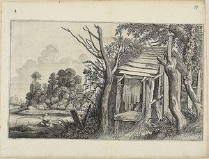 Dilapidated Hut, Plate 4 from Landscapes