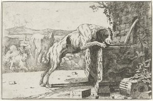 Dog by a Fountain (Animals series) by Jan van den Hecke